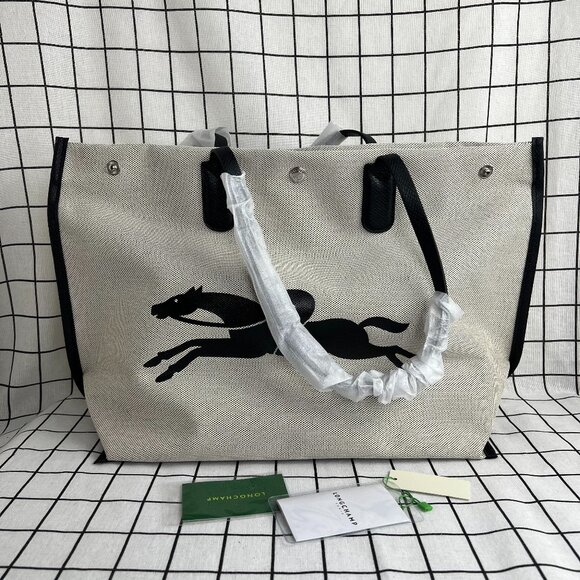 NWT Longchamp Essential Toile Large Canvas Tote bag - Picture 1 of 7